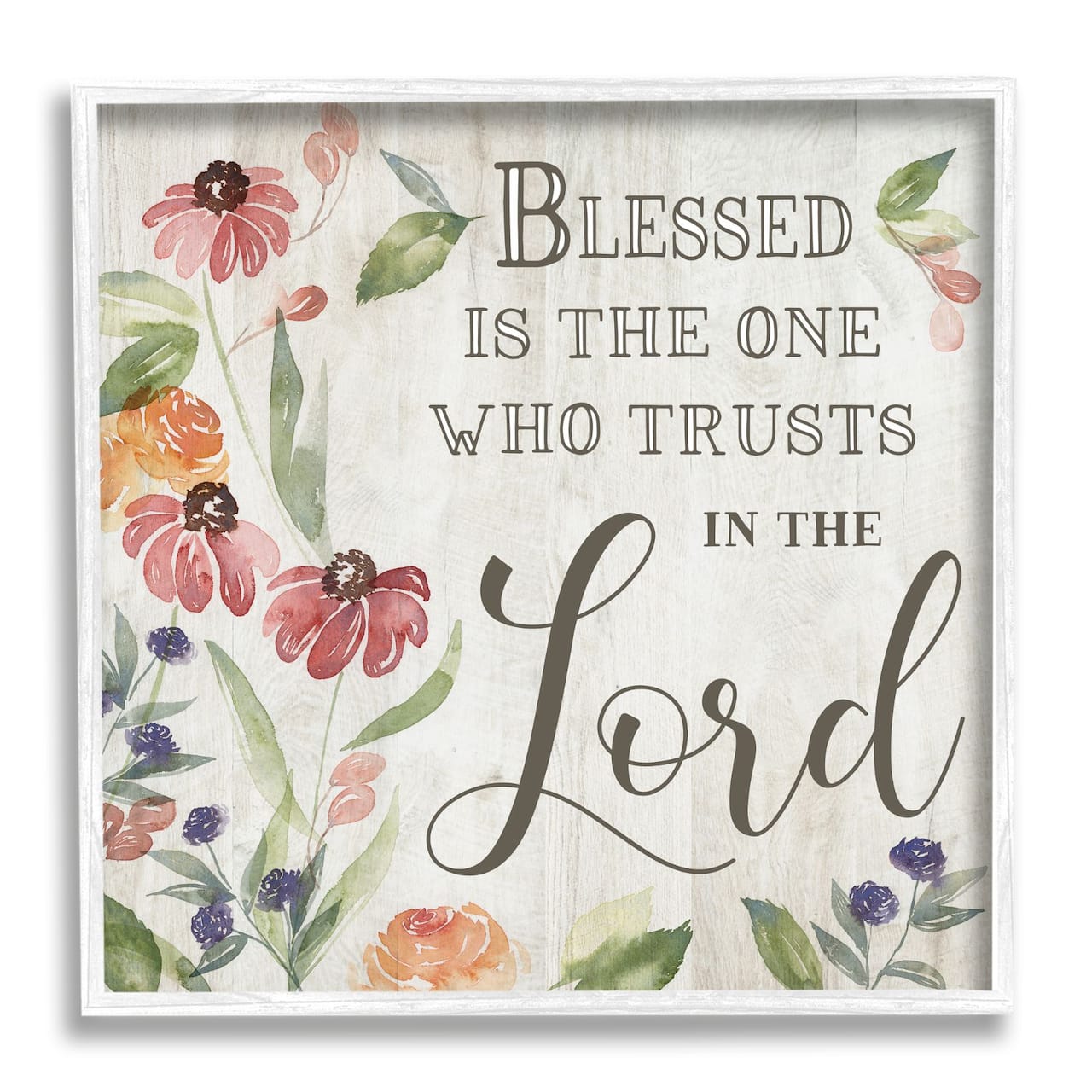 Stupell Industries Blessed One Who Trusts The Lord Spring Florals Framed Wall Art